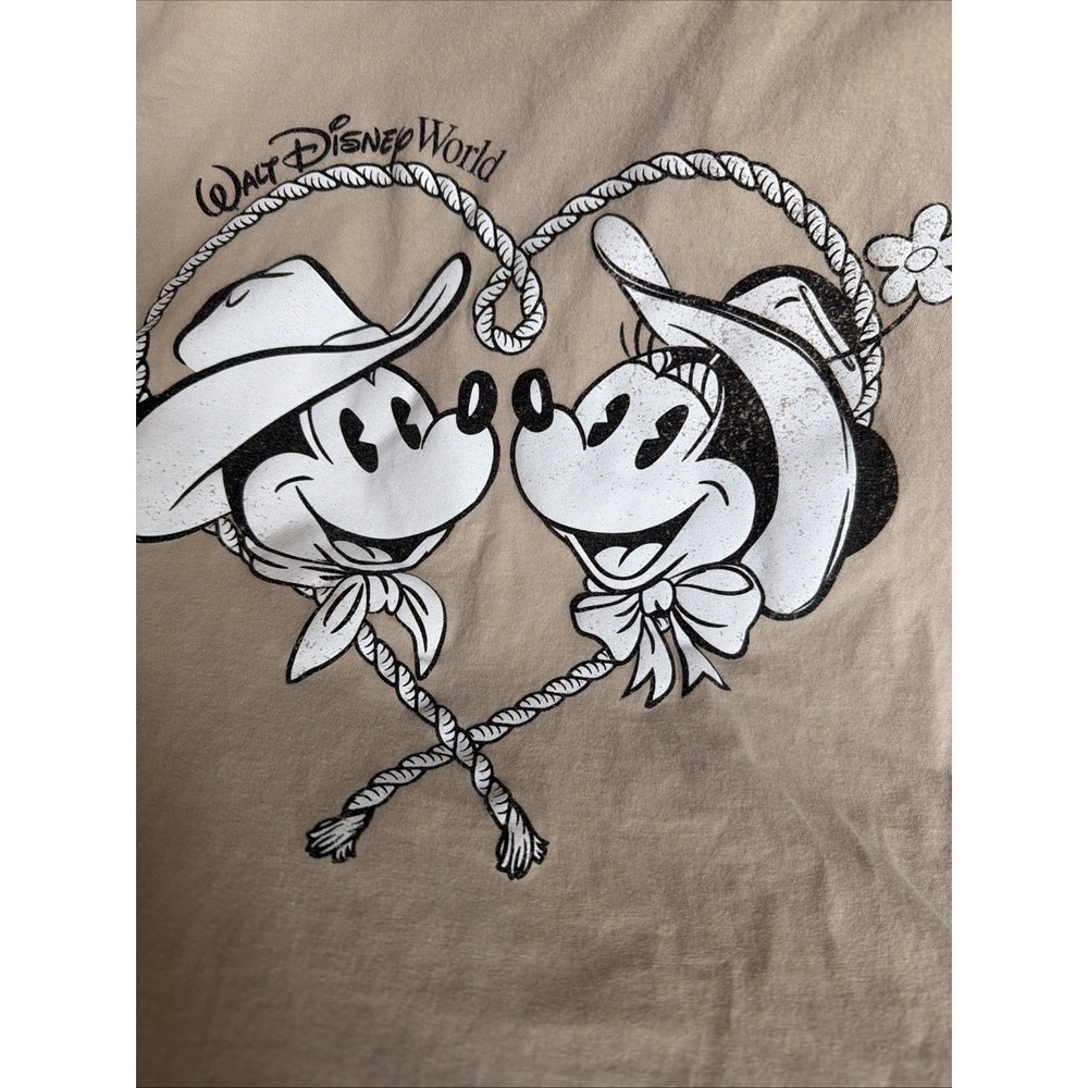 Disney Wild West Mickey And Minnie Mouse Adult Shirt XL X-Large - Picture 2 of 4